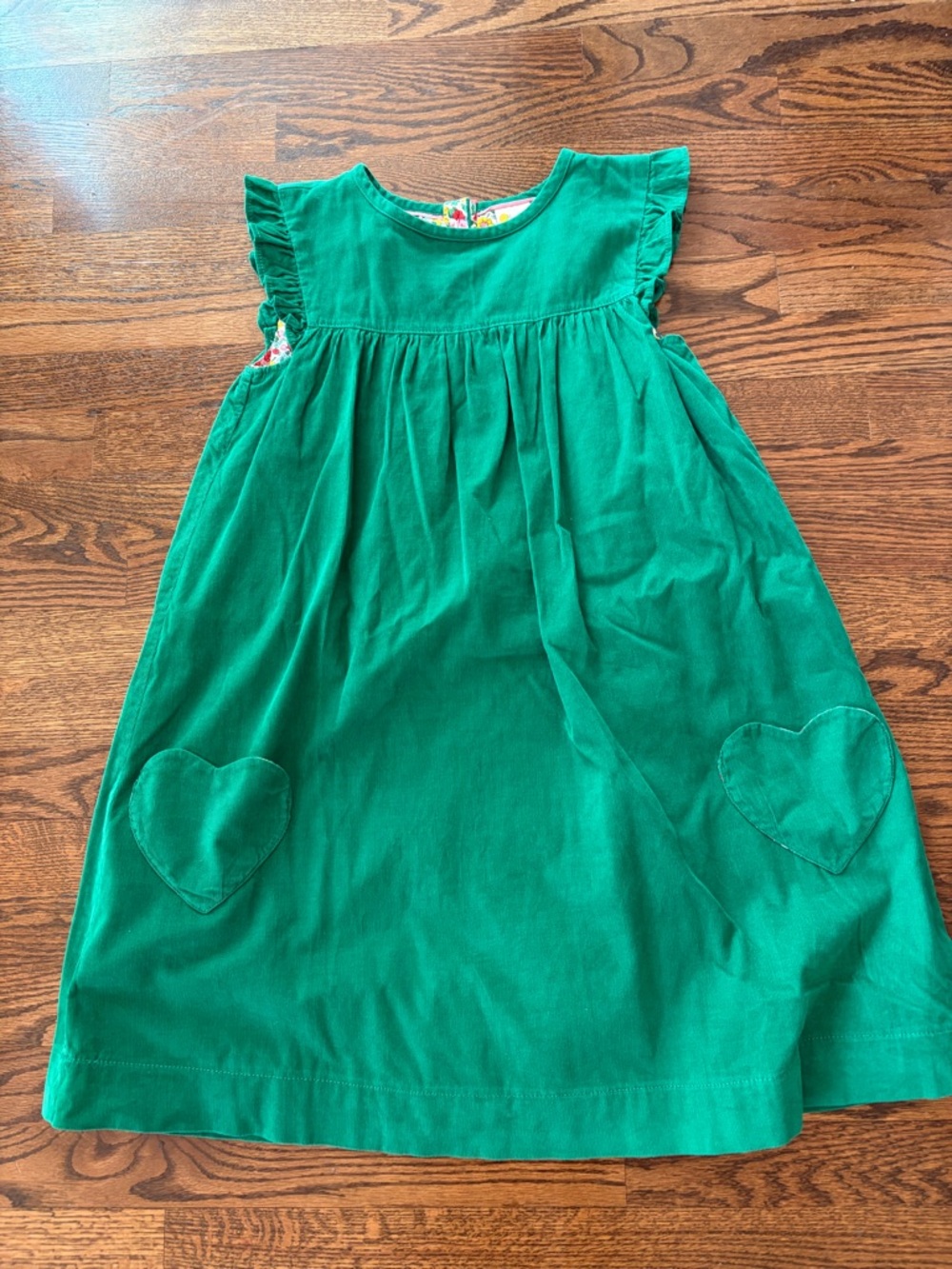 Hanna Andersson Emerald Green Heart-Pocket Dress